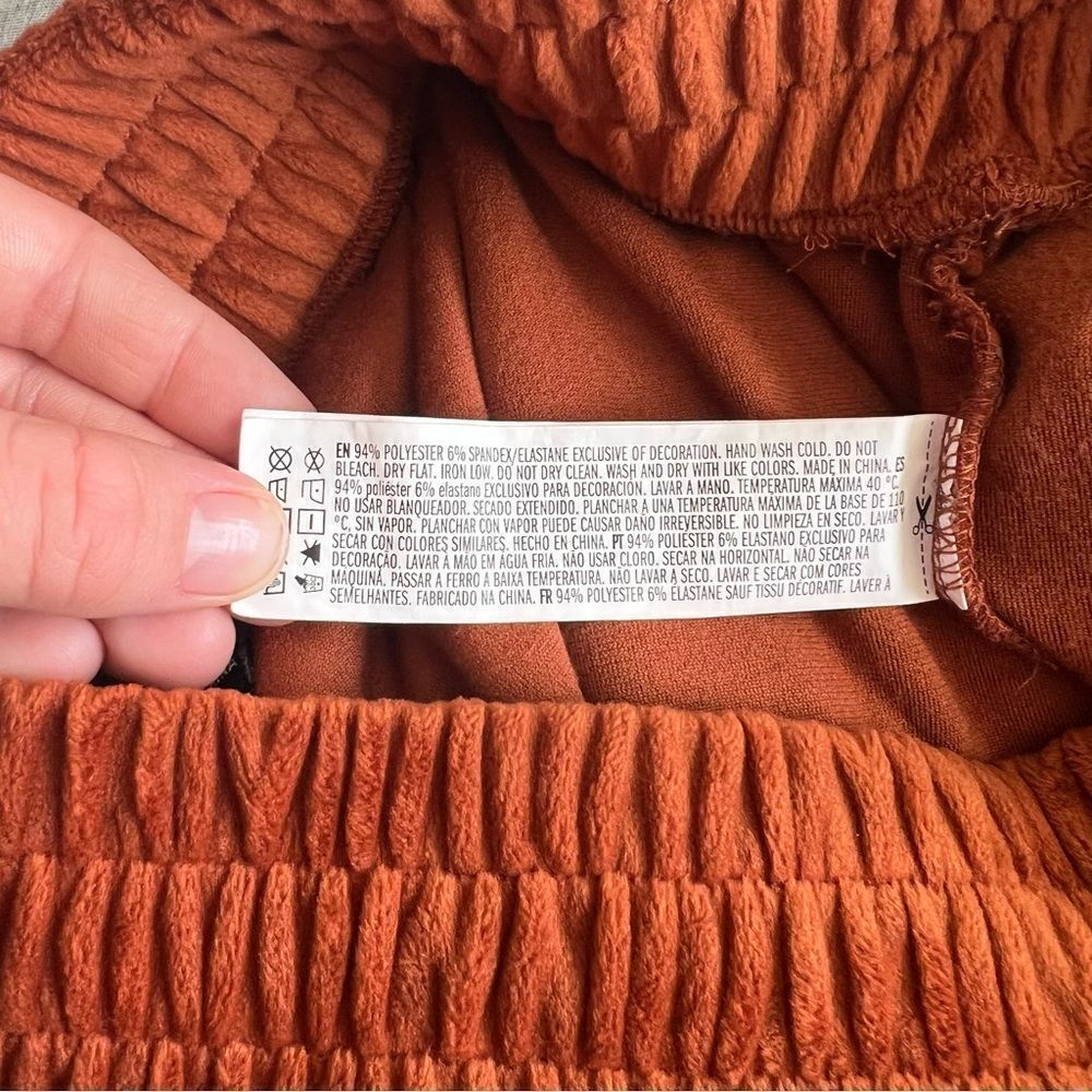 Forever 21 Velour Burnt Orange Soft Comfy High Waist Shorts - Picture 9 of 9